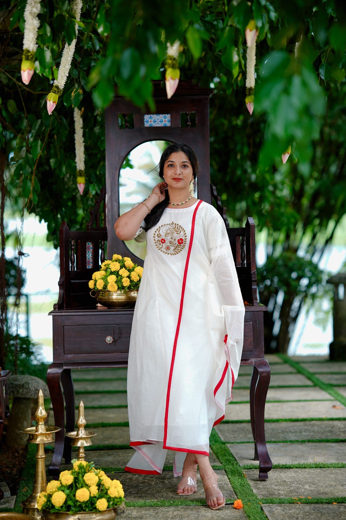 Cotton Chanderi Suit Set (Top, Bottom & Dupatta)