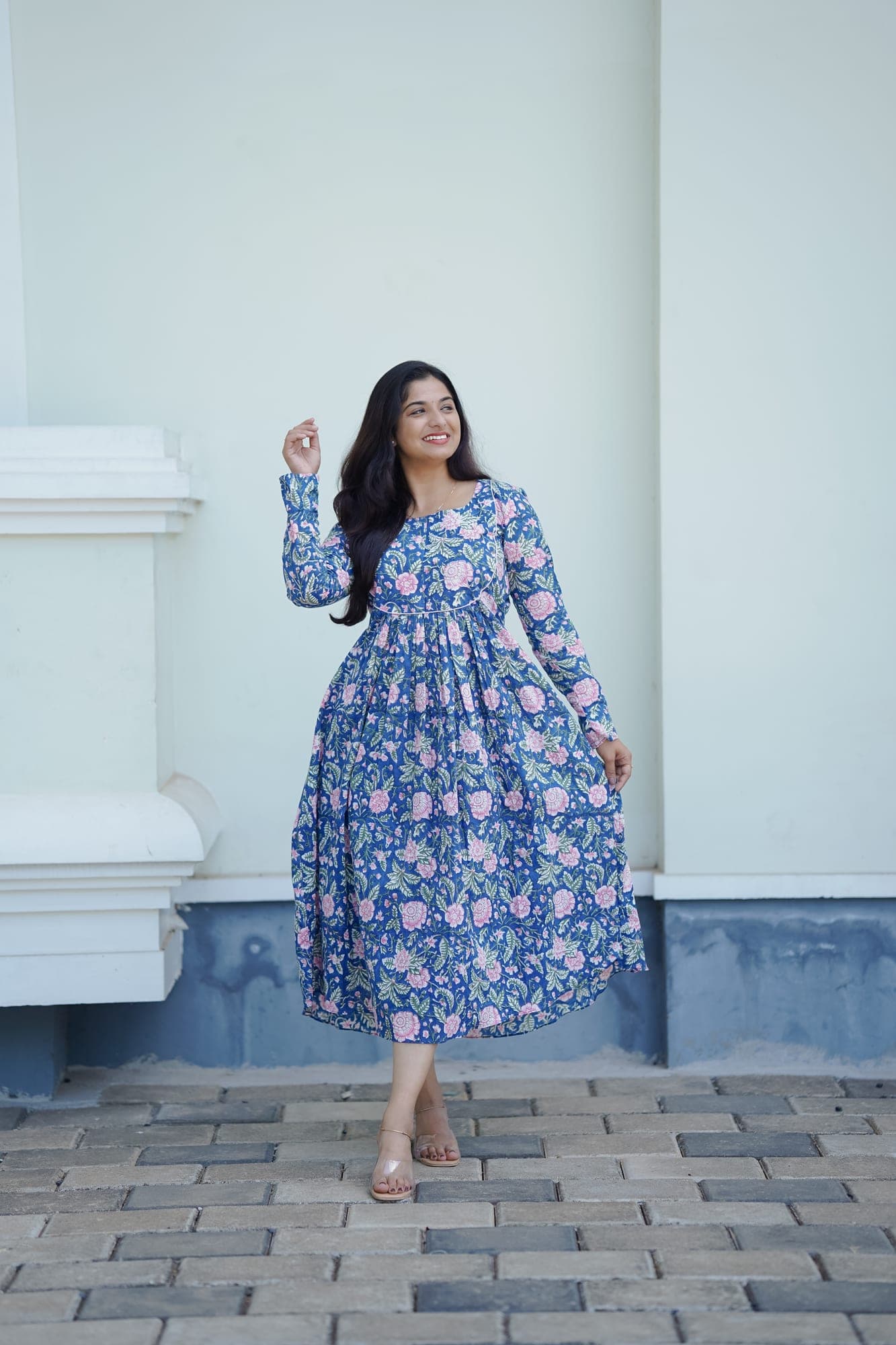Blue Blossom – Jaipur Cotton Dress