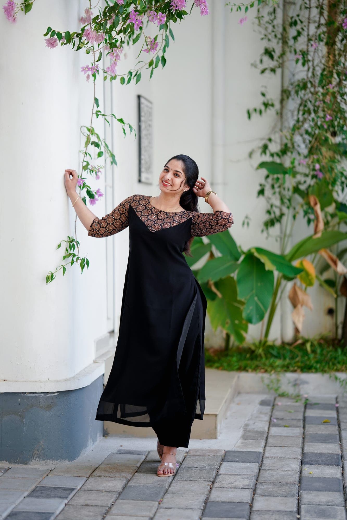 Midnight Grace – Black Georgette Kurthi Set